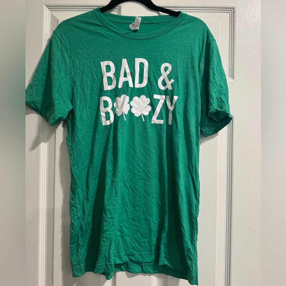 Green 'Bad & Boozy' St. Patricks Day T-Shirt